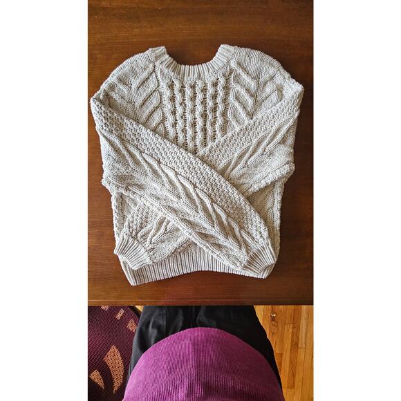 Rebecca Minkoff Blake Pearl Cable Knit Sweater, Cream,  Sz XS - Picture 5 of 11